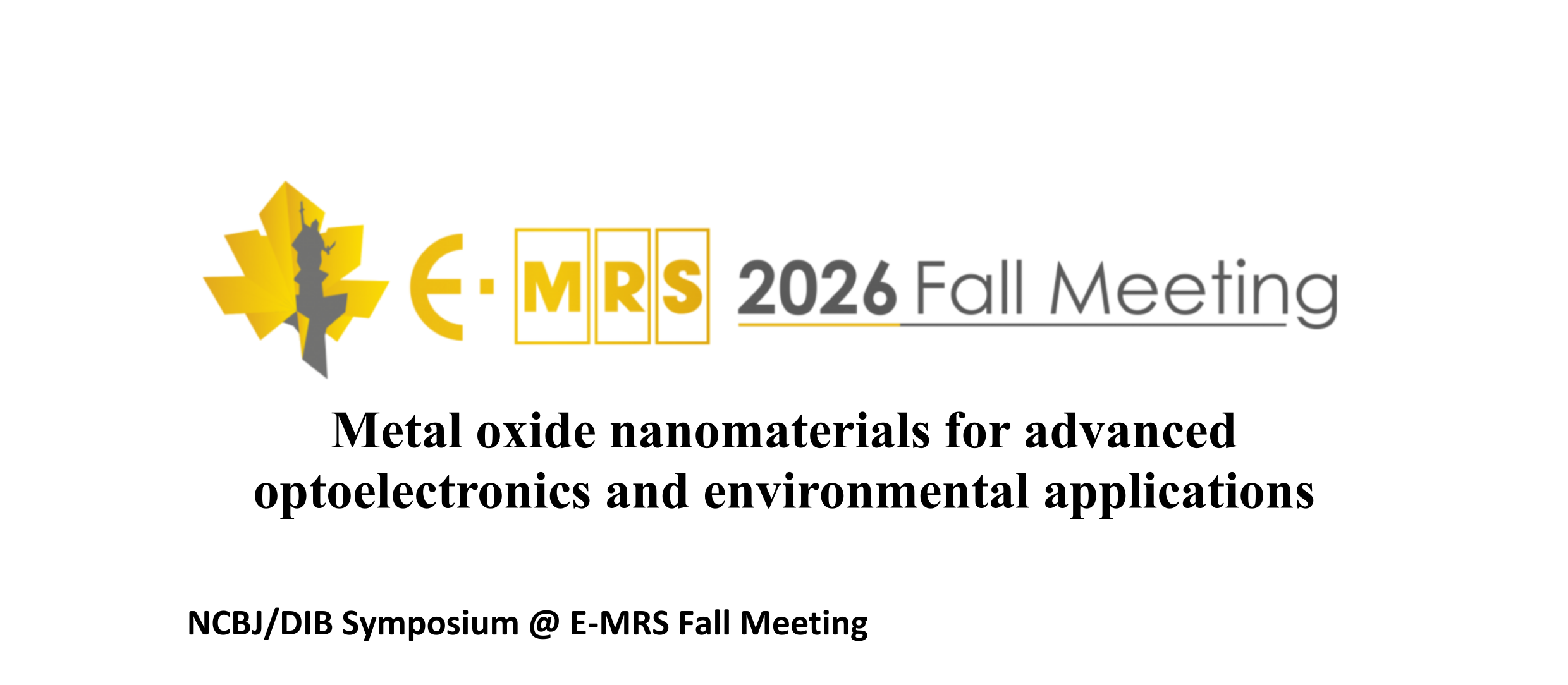NCBJ/DIB Symposium at E-MRS Fall Meeting 2026