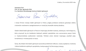 70 lat polskich badań jądrowych - listy gratulacyjne