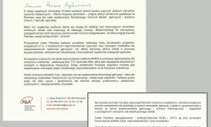 70 lat polskich badań jądrowych - listy gratulacyjne