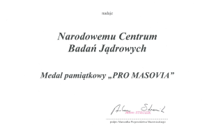 70 lat polskich badań jądrowych - listy gratulacyjne