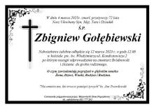 Zmarł Zbigniew Gołębiewski